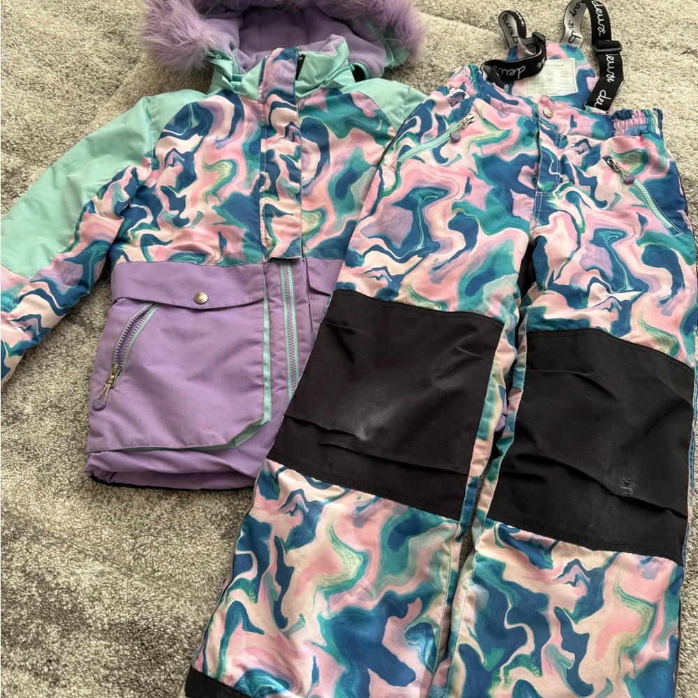 Deux par Deux Purple and Teal Winter Jacket